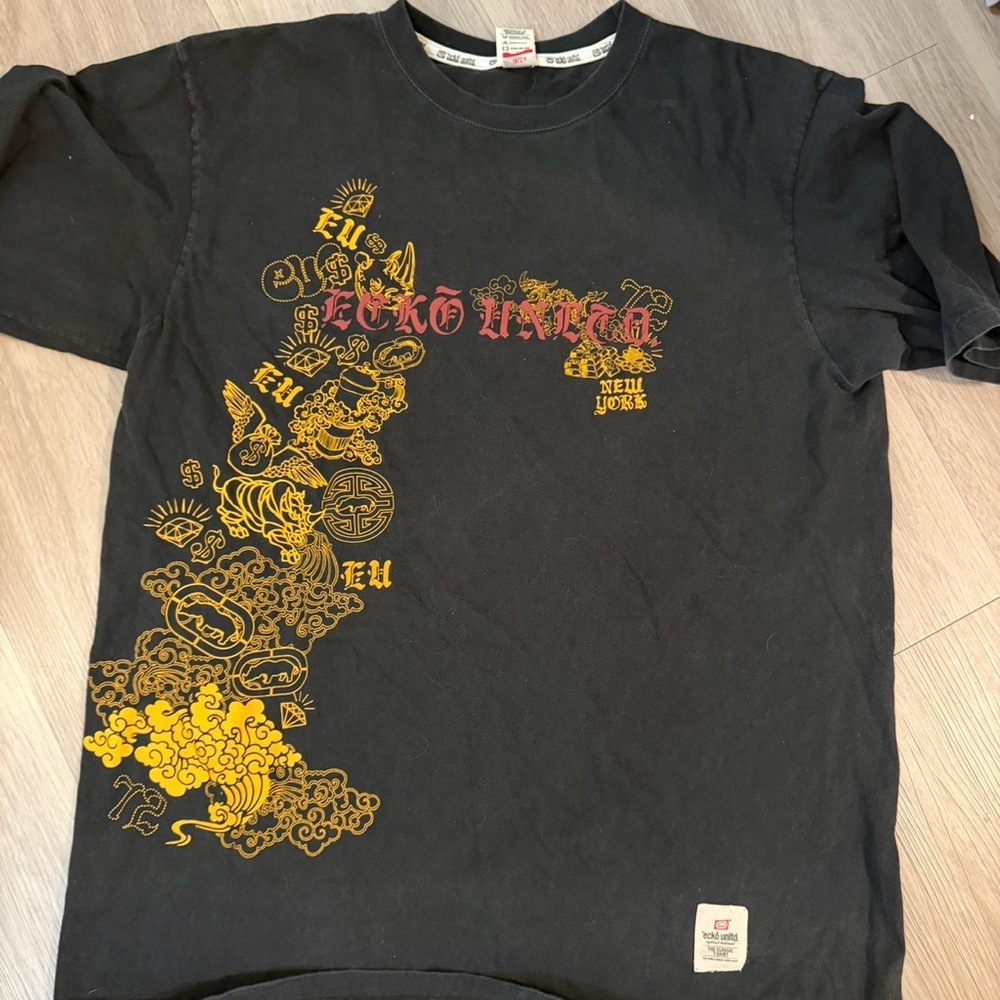 Ecko Unlimited Black Tee with Yellow Graphic